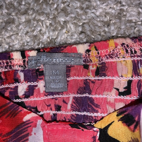 Charlotte Russe Red & Pink Floral Crop top size M - Picture 7 of 9